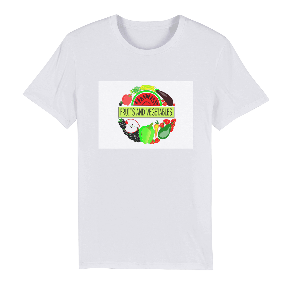 Soft Jersey Fruits And Vegetables Design Adult T-Shirt - Mercy Abounding
