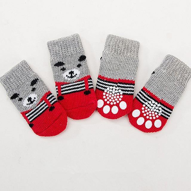 Warm Puppy Dog Cartoon Anti Slip Socks 4Pcs/Set - Mercy Abounding