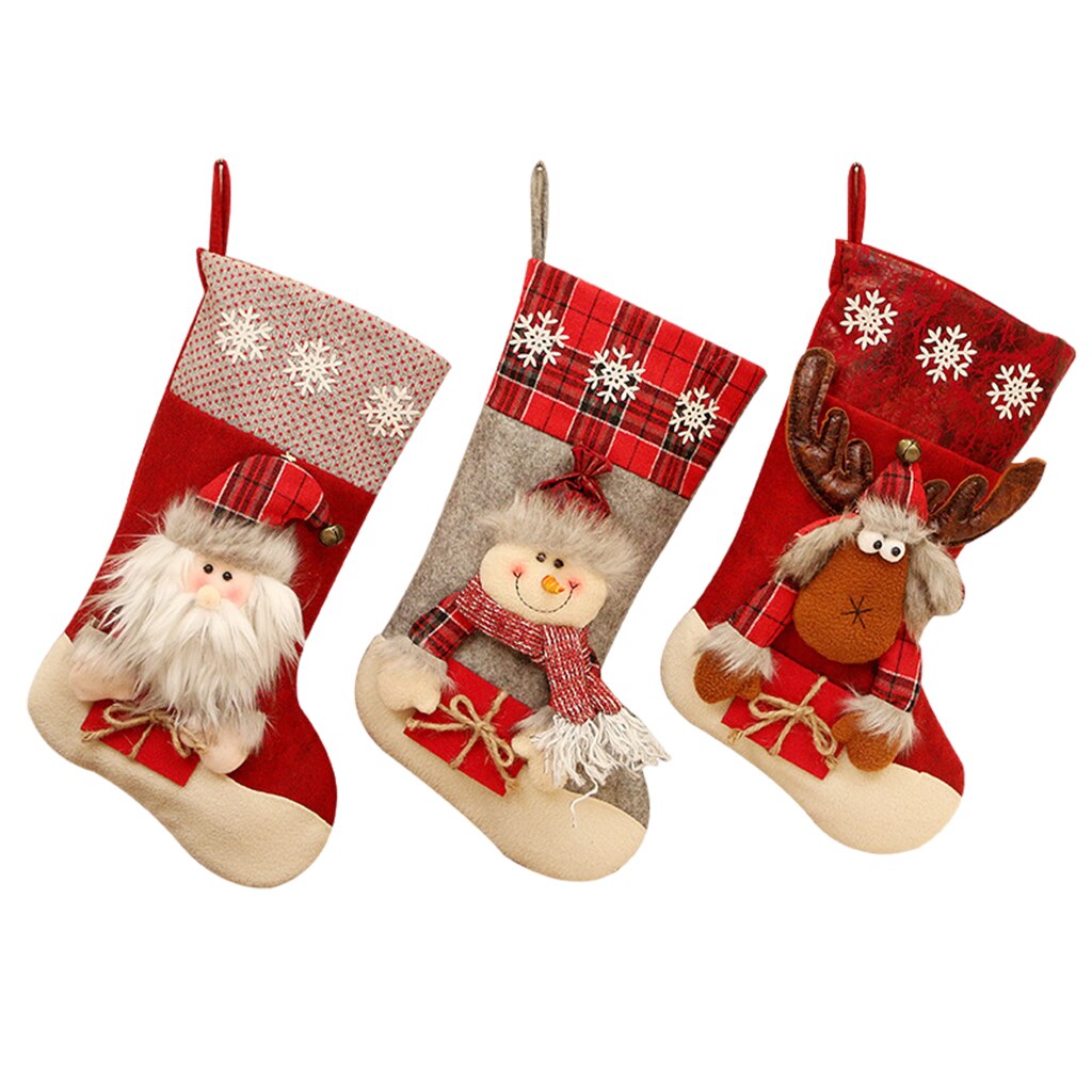 Christmas Stocking Gift Bag Tree Decorations Ornaments