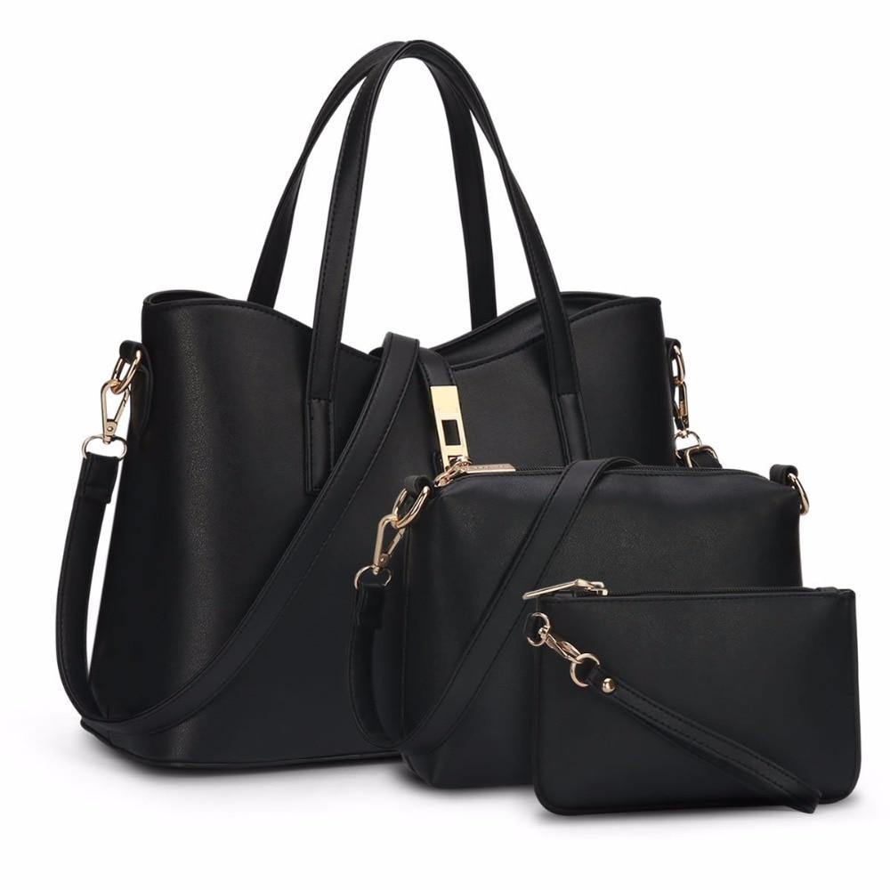 Women Female Top-Handle Messenger Bags Set PU Leather Handbag - Mercy Abounding