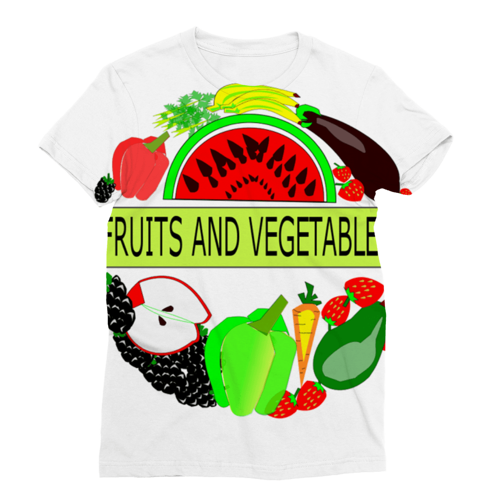 Lovely Crew Neck Fruits And Vegetables Design Women's T-Shirt - Mercy Abounding