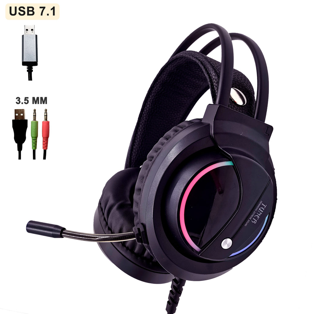 RGB Gaming Headset Surround Headphones Sound with Mic USB 7.1