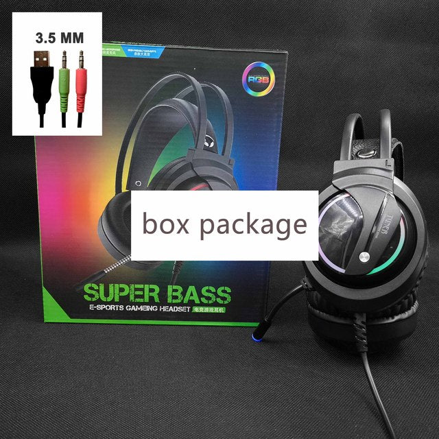 RGB Gaming Headset Surround Headphones Sound with Mic USB 7.1