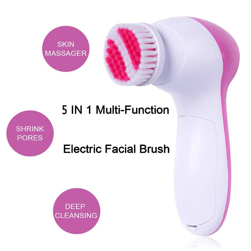 Waterproof Silicone Facial Brush Pore 5 in 1 Massage