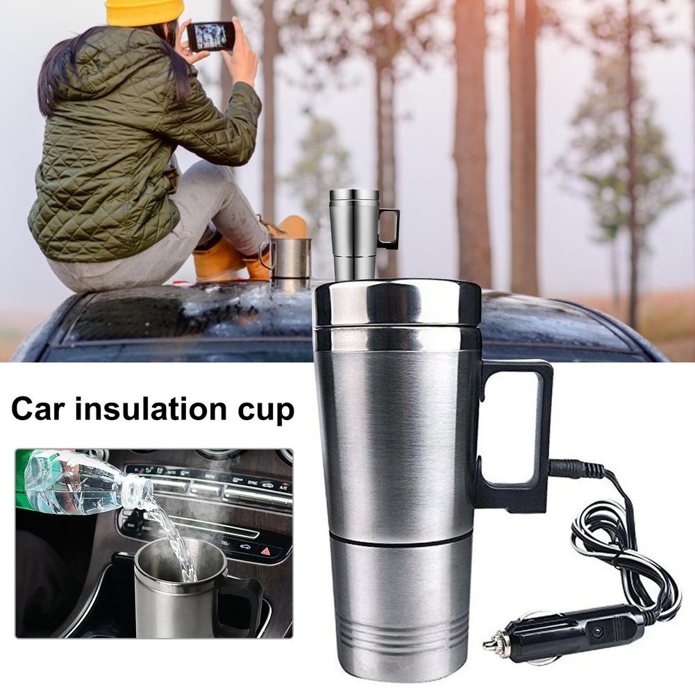 Stainless Vehicle Heating Cup Camping Car Kettle Coffee Mug