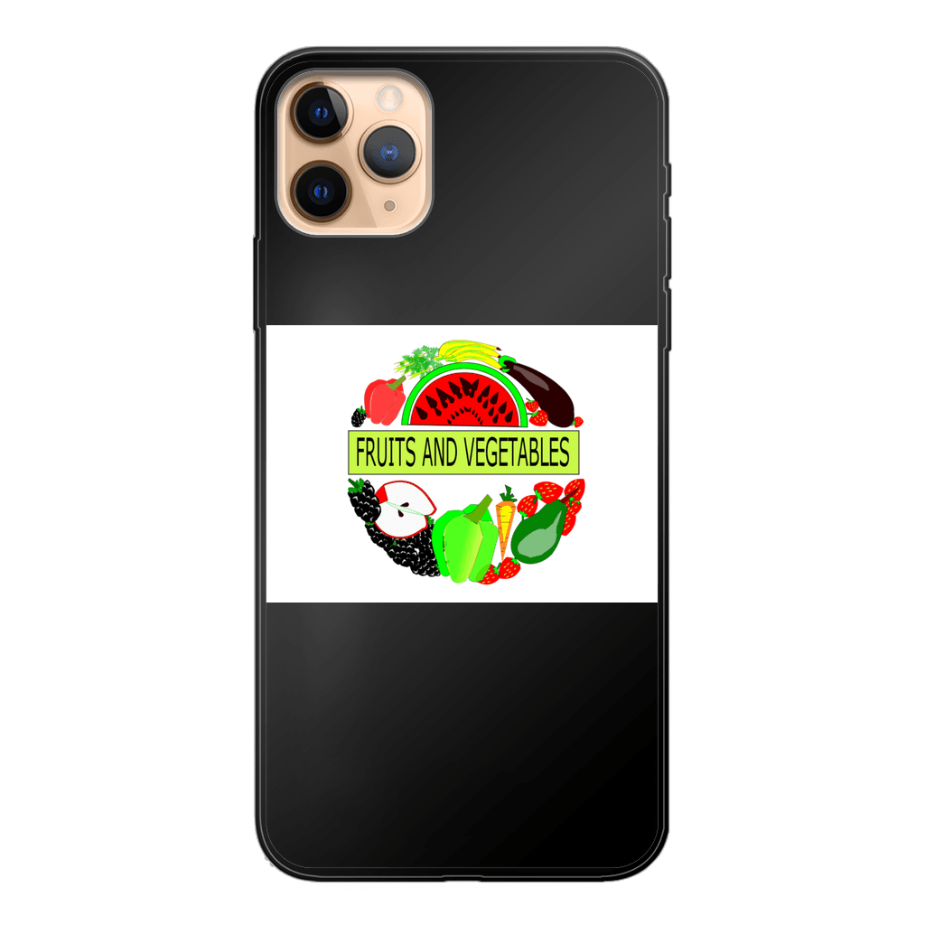 Quality Fruits And Vegetables Design Back Printed Black Soft Phone Case - Mercy Abounding