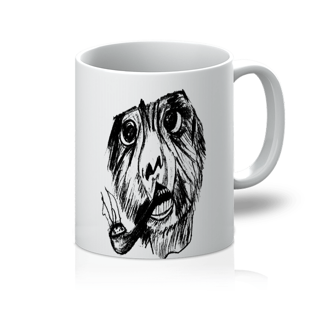 Cool smoking monkey white Orca coated 11oz mugs. - Mercy Abounding