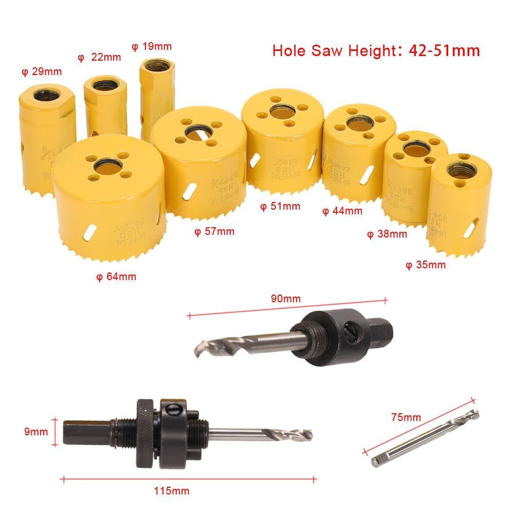 Drilling Bi-metal Hole Saw Kit 13pcs for Plumber Electrician Carpenter - Mercy Abounding