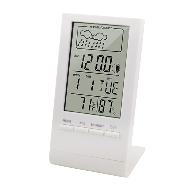 Digital Thermometer Hygrometer Indoor Humidity Meter Gauge Clock