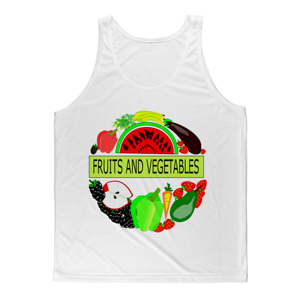 Soft Cotton Sleeveless Fabric Fruits And Vegetables Design Adult Tank Top - Mercy Abounding