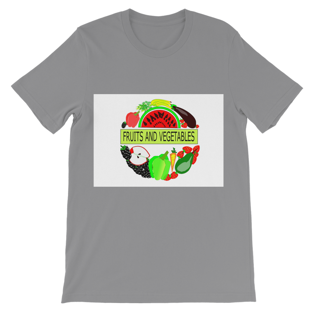 Preshrunk Jersey Fruits And Vegetables Design Classic Kids T-Shirt - Mercy Abounding