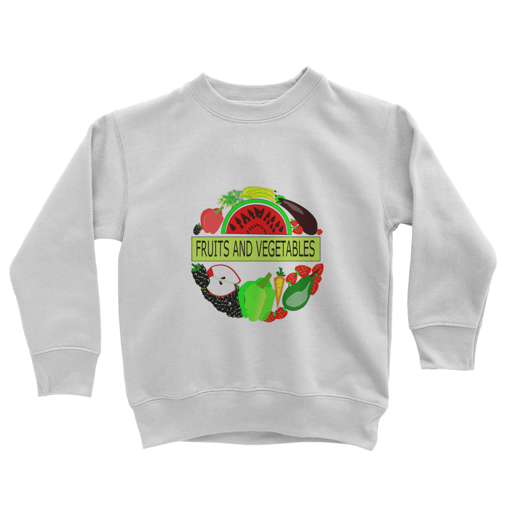 Classic Fruits And Vegetables Design Kids Sweatshirt - Mercy Abounding