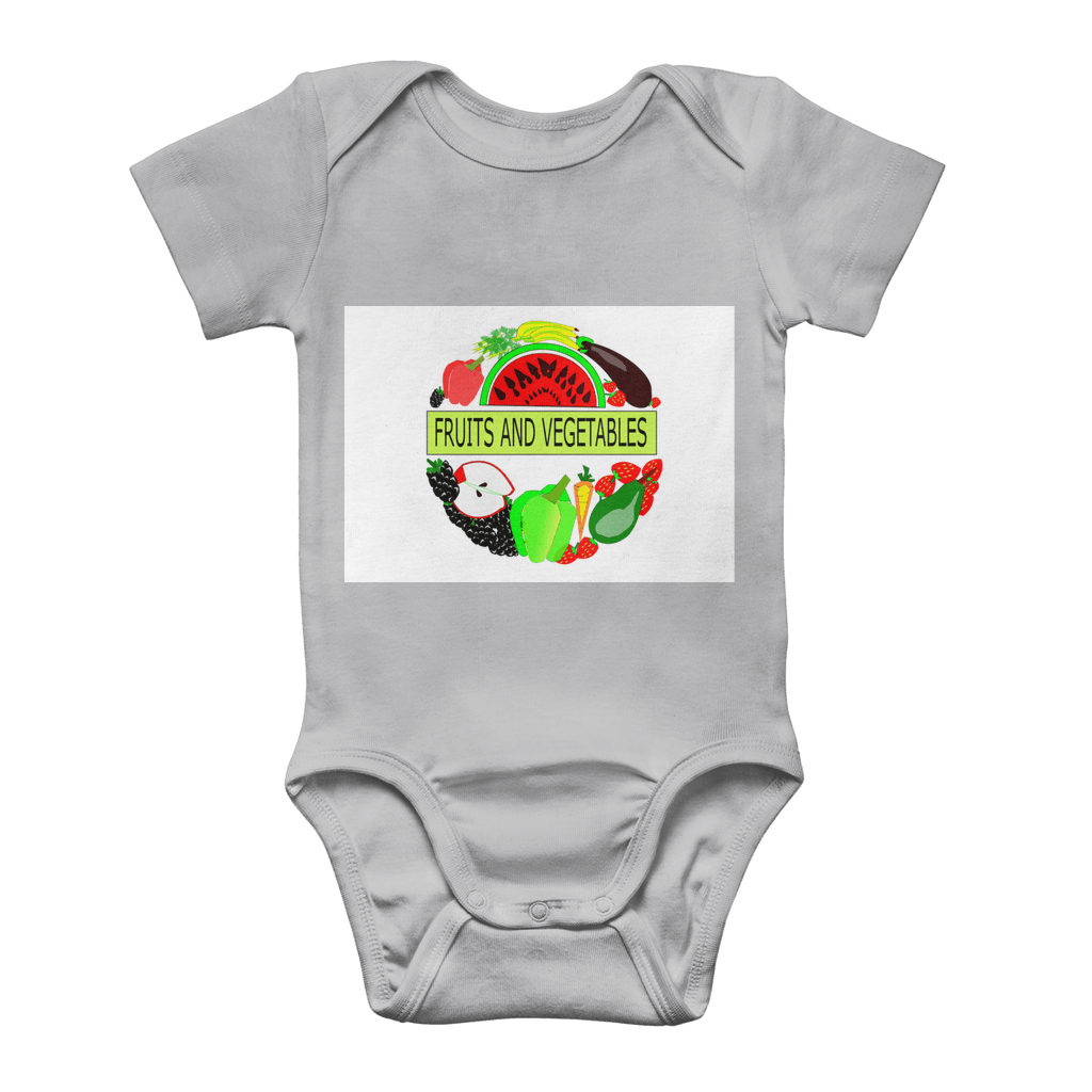 Classic Fruits And Vegetables Design Baby Short Sleeve Bodysuit - Mercy Abounding