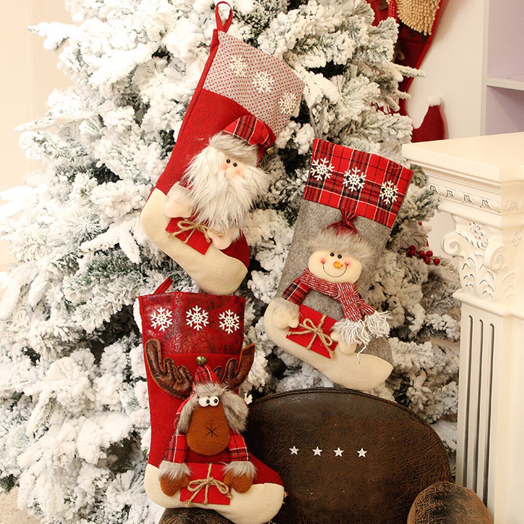 Christmas Stocking Gift Bag Tree Decorations Ornaments