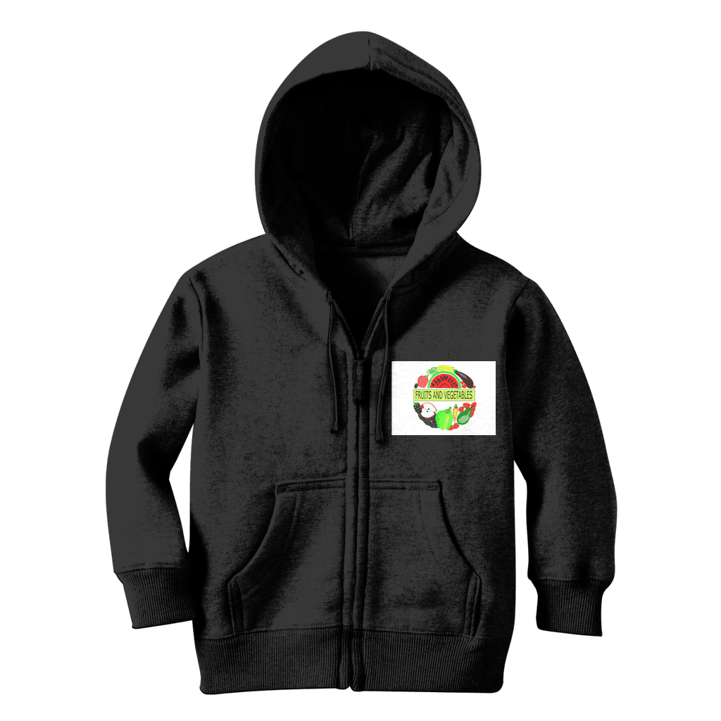 Soft Fabric Fruits And Vegetables Design Classic Kids Zip Hoodie - Mercy Abounding