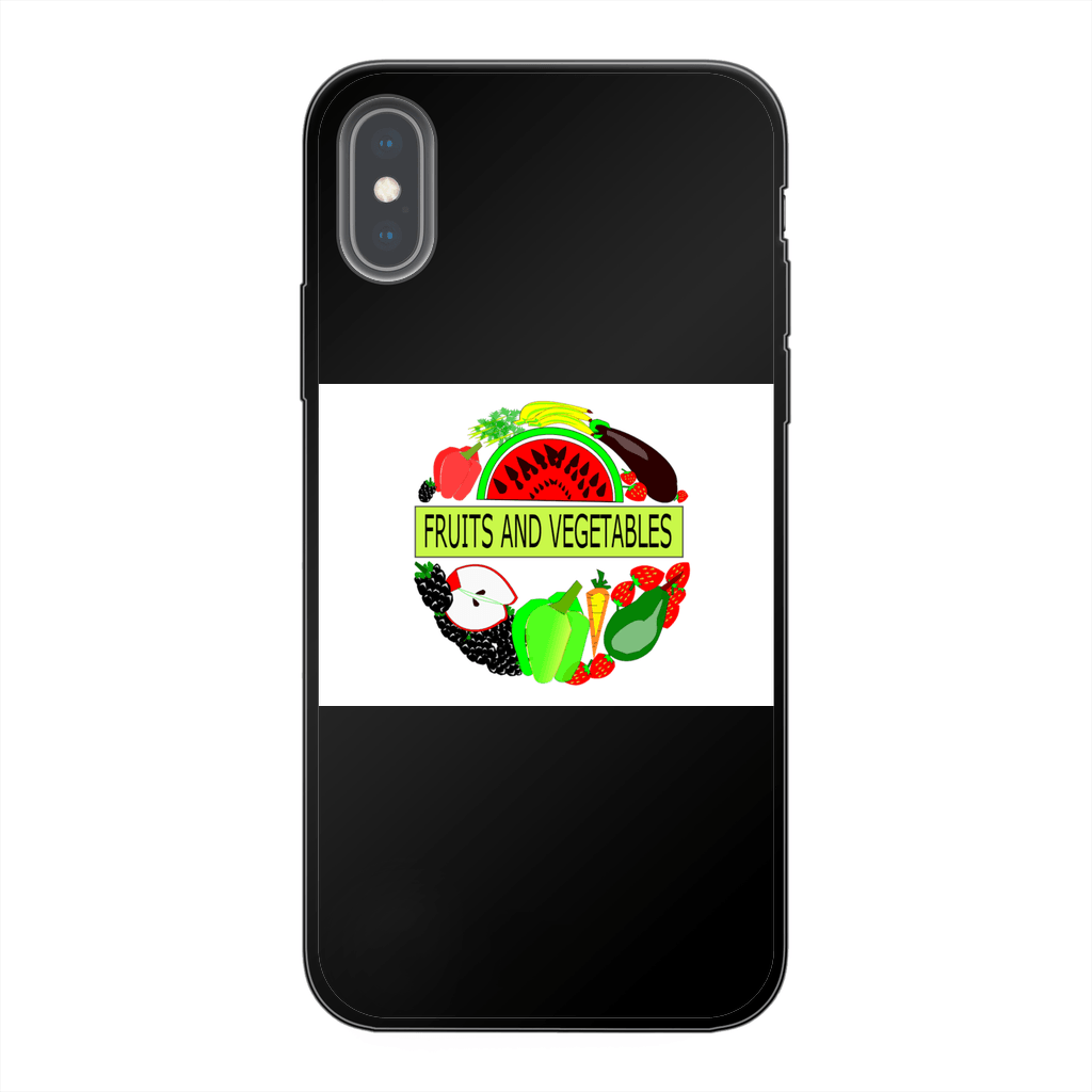 Quality Fruits And Vegetables Design Back Printed Black Soft Phone Case - Mercy Abounding