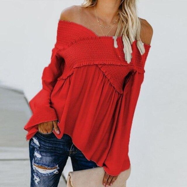 Elegant Sexy Women Off Shoulder Blouses - Mercy Abounding