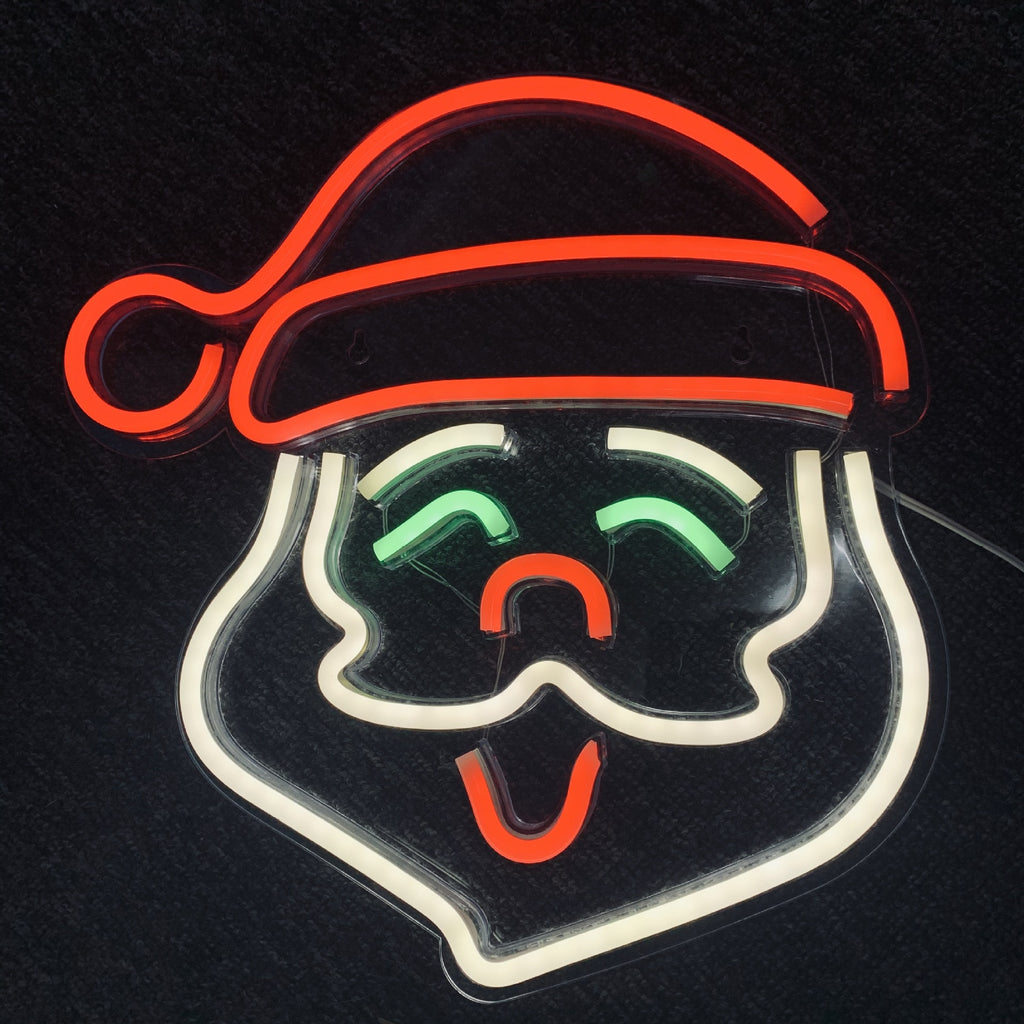 Santa Claus Neon Christmas Light Holiday Room Shop Gift