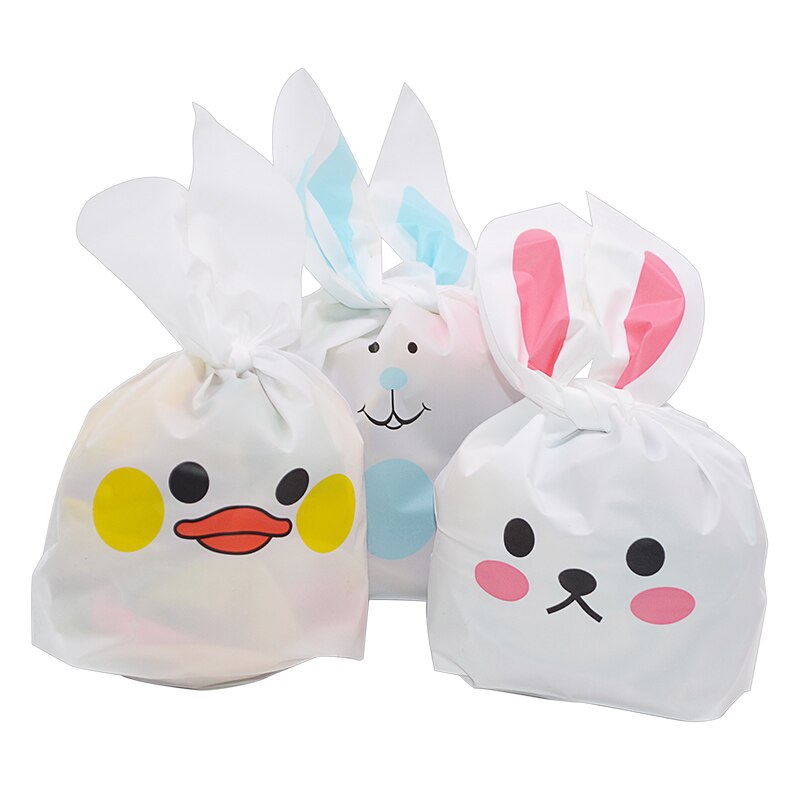 Easter Bunny Plastic Rabbit Cookie Bag Birthday Party Gift