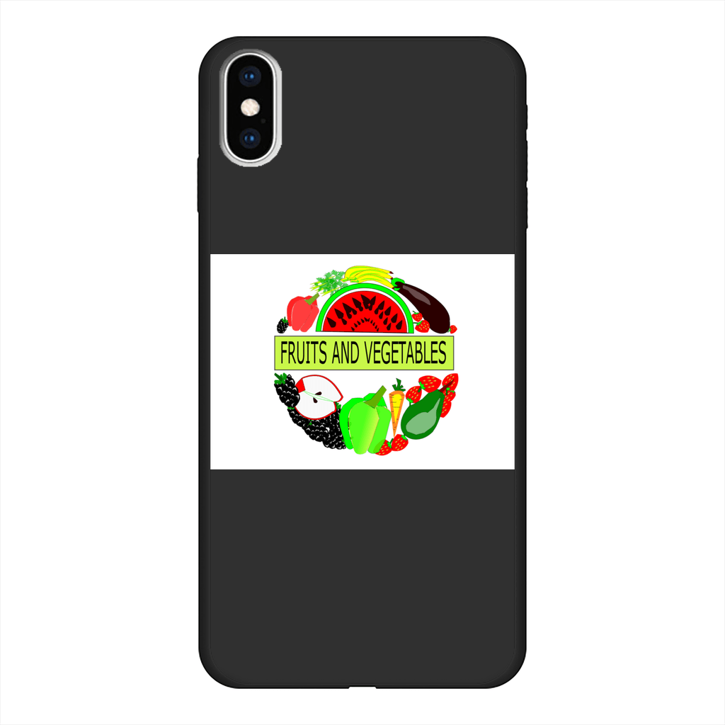 Quality Fruits And Vegetables Design Back Printed Black Soft Phone Case - Mercy Abounding