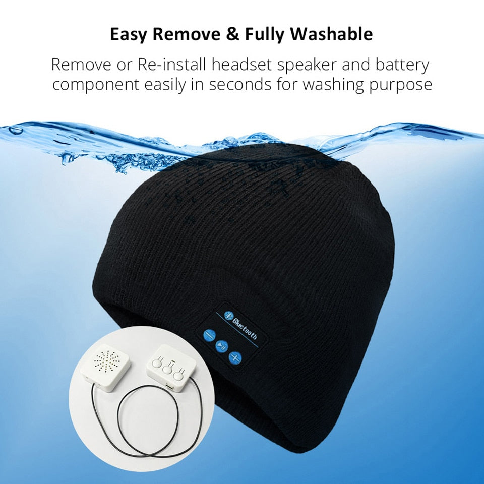 Hat Beanie Bluetooth Wireless Warm Cap Headphones + Gloves