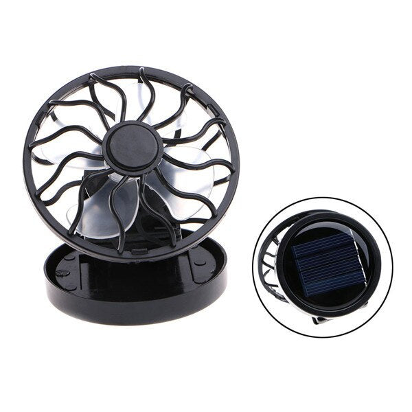 Solar Panel Mini Clip-On Cooling Fan Home Travel Camping