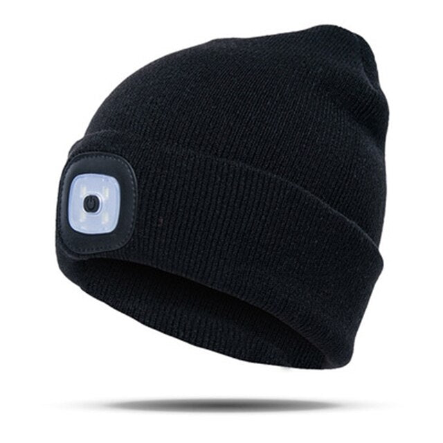 Unisex LED knitted warm winter beanie Headphones hat