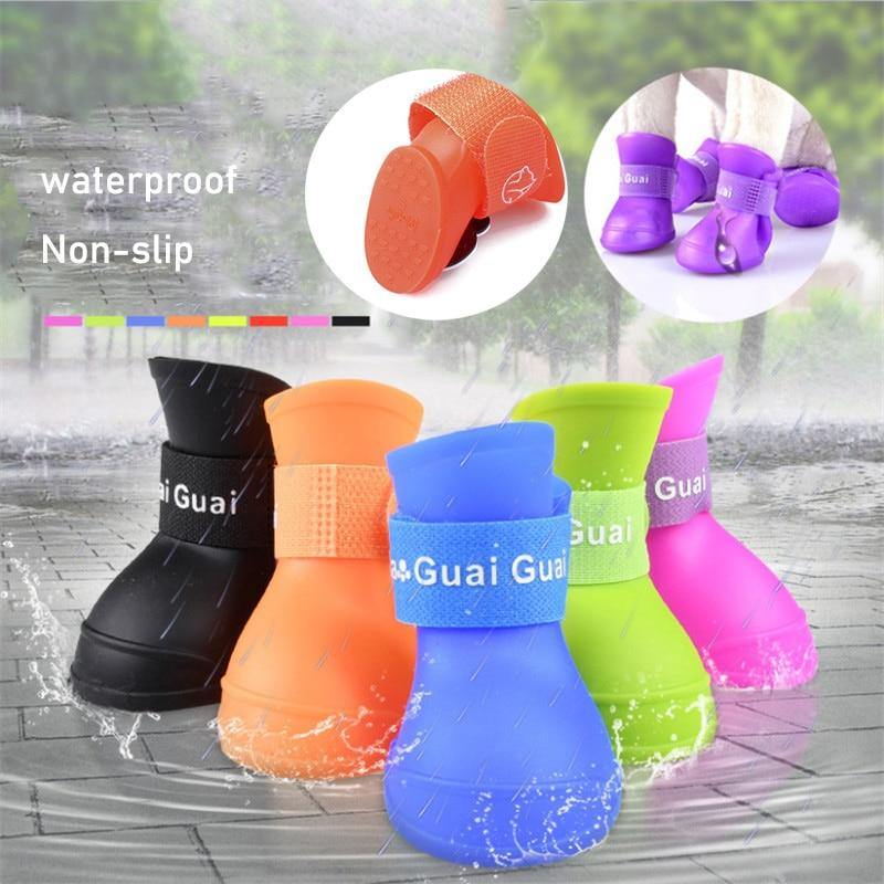 Waterproof Rain Pet Dog Anti Slip Rubber Boots 4pcs/Set - Mercy Abounding