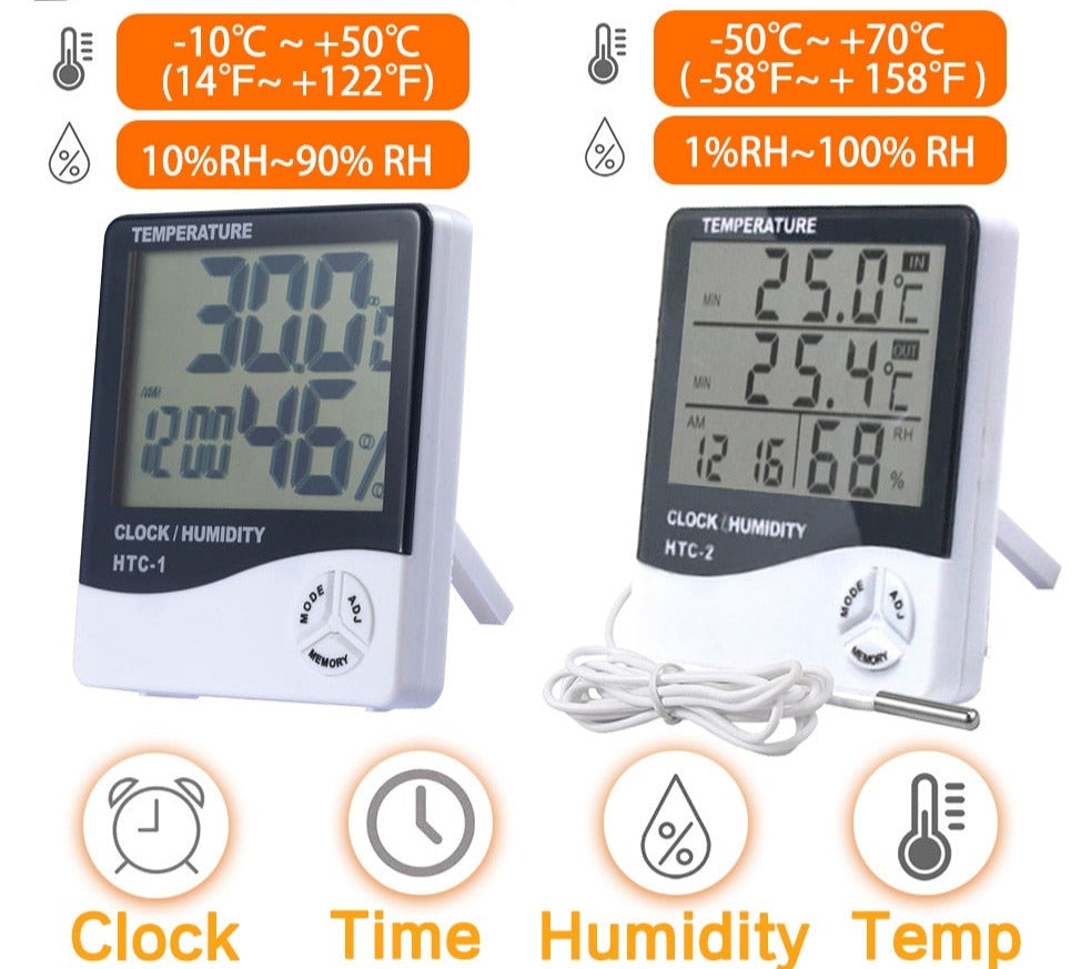 Digital Temperature Humidity Hygrometer Thermometer Clock
