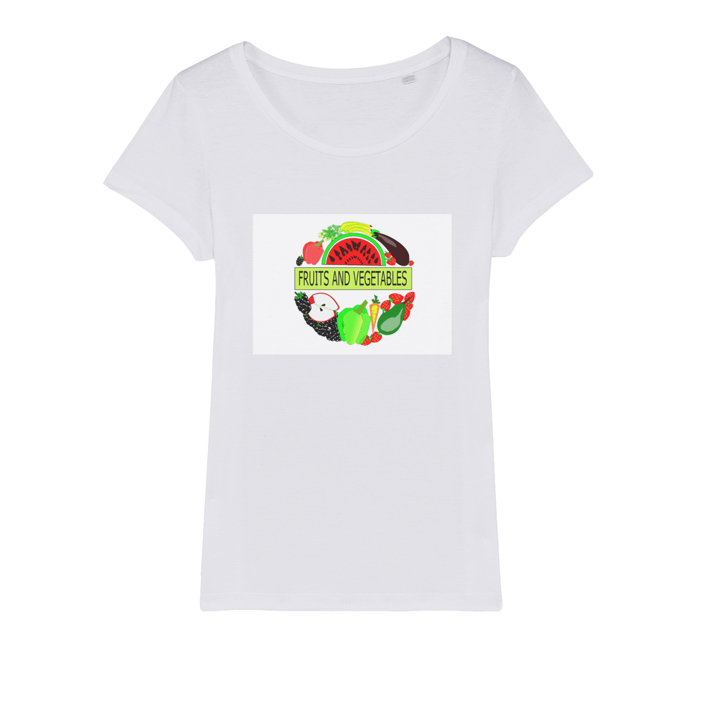 Frabric Fruits And Vegetables Design Jersey Womens T-Shirt - Mercy Abounding