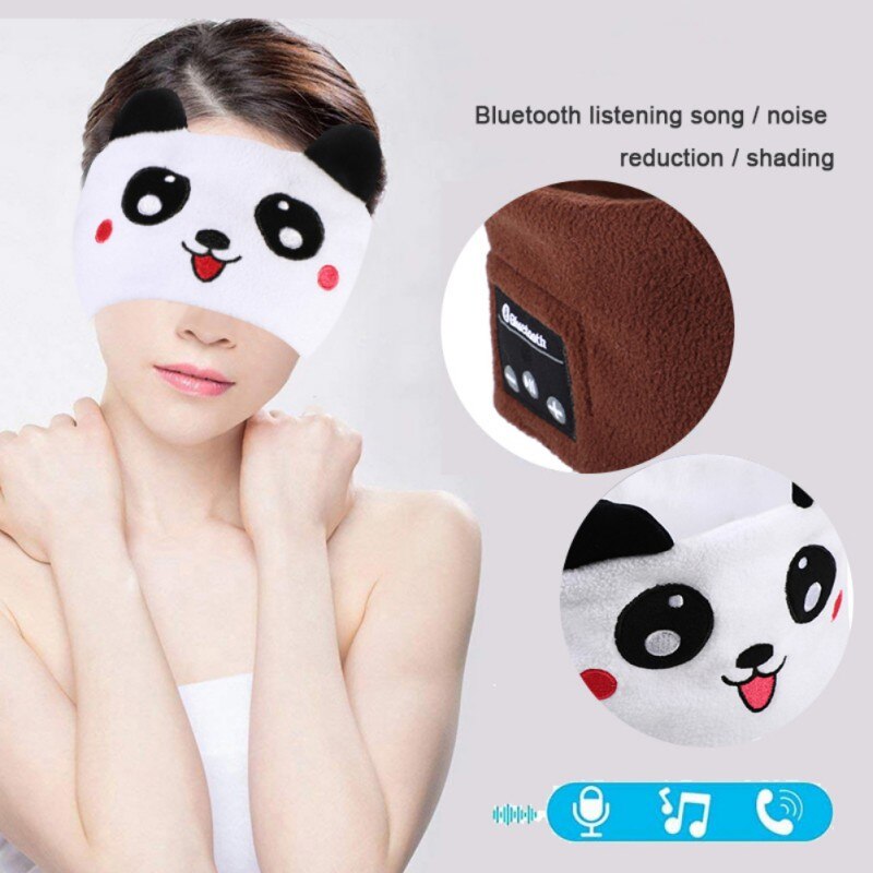 Children Beanie Cartoon Wireless Headphones Eye Mask