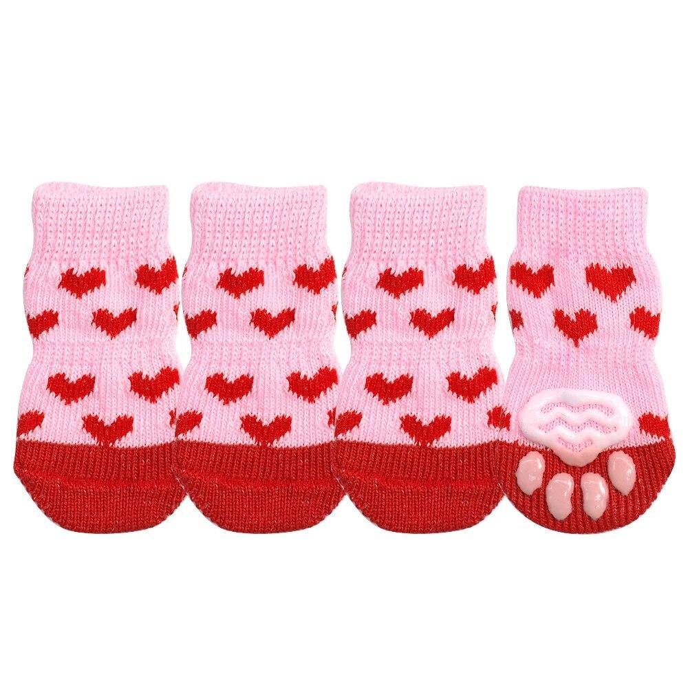 Warm Dog Cats Winter Anti-Slip Knit Socks Cartoon Print - Mercy Abounding