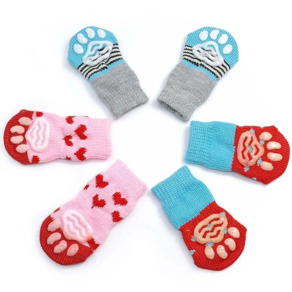 Warm Dog Cats Winter Anti-Slip Knit Socks Cartoon Print - Mercy Abounding