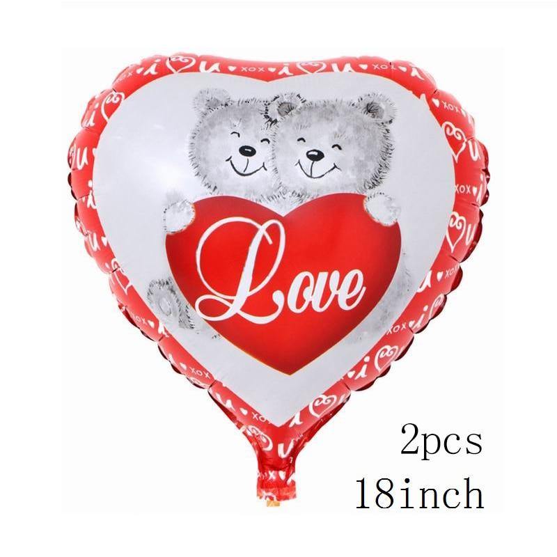 100x76cm Double Bear Hug Heart Balloons Foil Cartoon Bear I Love You Wedding Valentine's Day Event Party Balloon Decoration