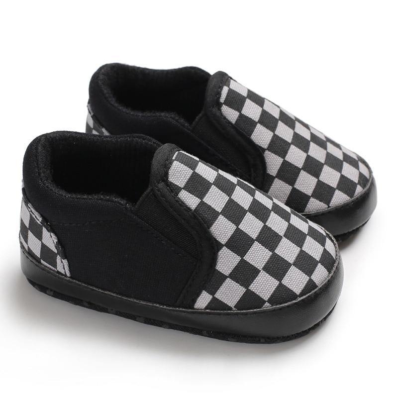 Classical Checkered Toddler First Walker Newborn Baby Shoes Boy Girl Soft Sole Cotton Soft Casual Sports Walking Crib Shoes