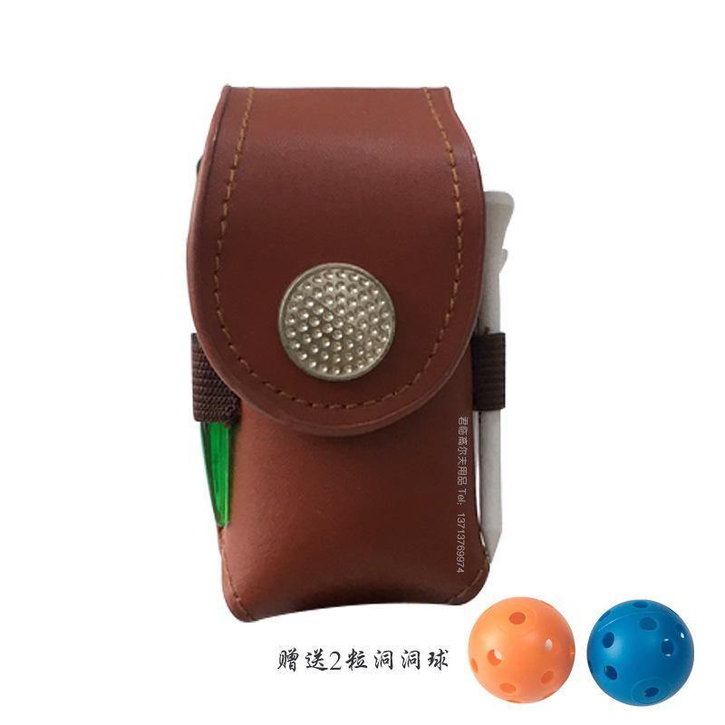 Portable Golf Ball Holder with 2 Trainning Balls Waist Pouch Bag Leather Anti-dust Golf Tee Bag Small Golf Ball Bag Parts Hot