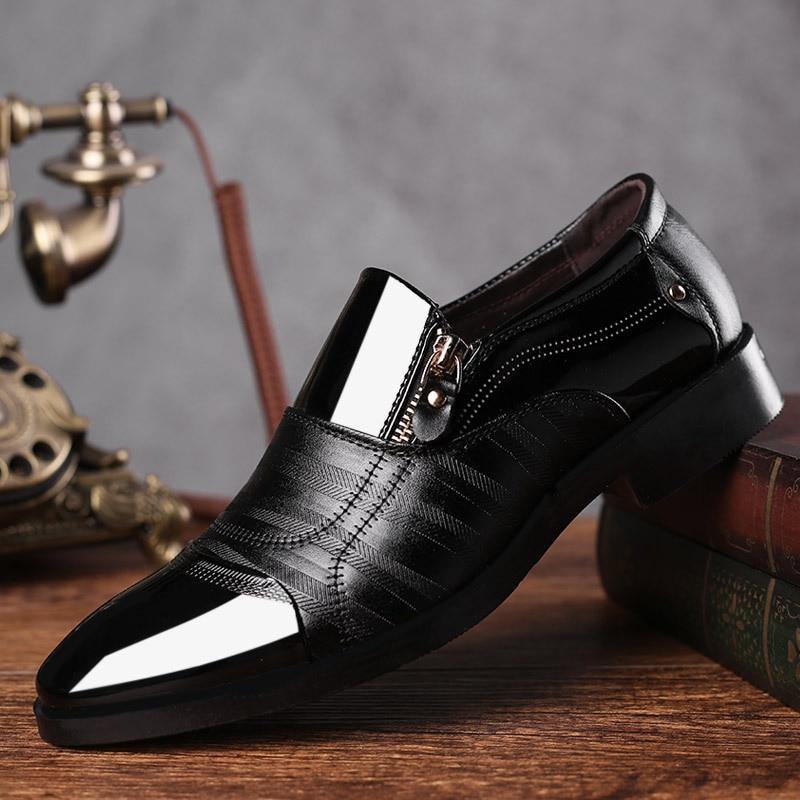 Mazefeng Classic Business Men's Dress Shoes Fashion Elegant Formal  Wedding Shoes Men Slip On Office Oxford Shoes For Men Black