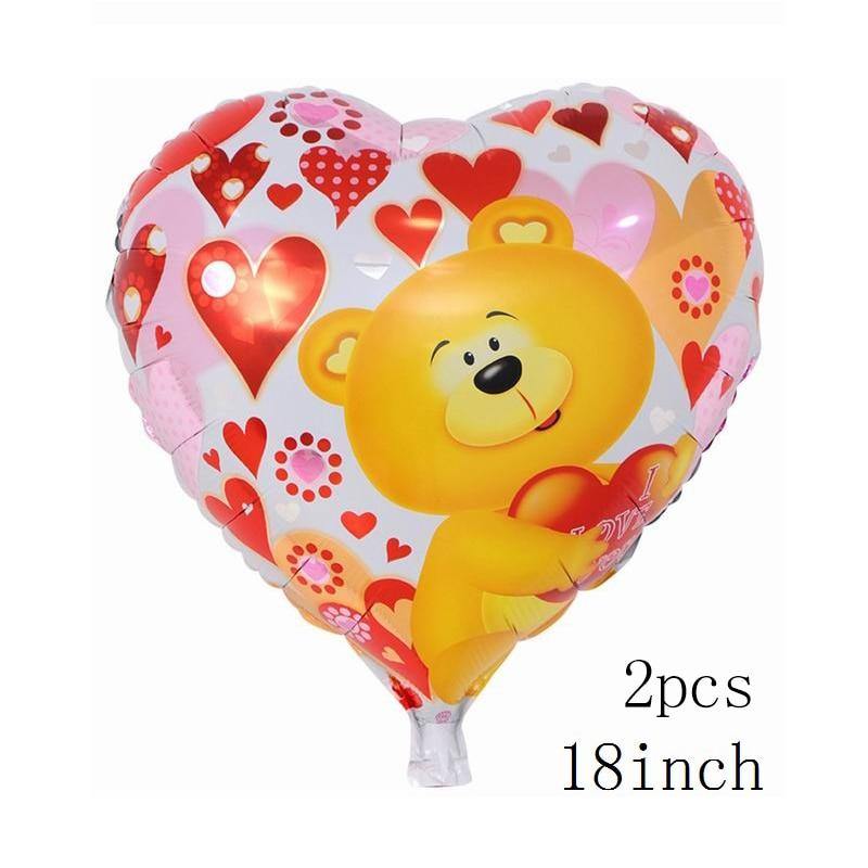 100x76cm Double Bear Hug Heart Balloons Foil Cartoon Bear I Love You Wedding Valentine's Day Event Party Balloon Decoration