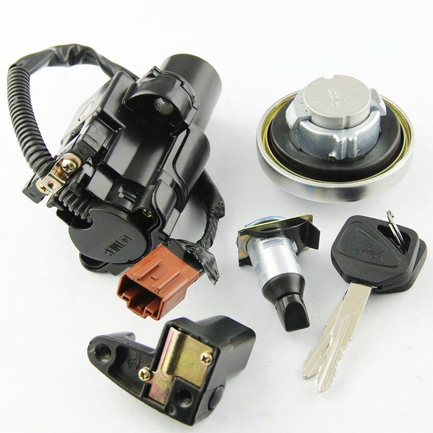 Motorcycle Ignition Switch Fuel Gas Tank Cap Cover Seat Lock Key Set Kit For Honda CB400SS