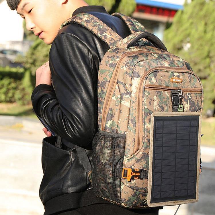 30L Military Camouflage Backpack Men Hiking Camping Bag USB Solar Charging Computer Backpack Waterproof Outdoor Travel Backpack