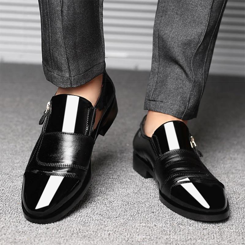 Mazefeng Classic Business Men's Dress Shoes Fashion Elegant Formal  Wedding Shoes Men Slip On Office Oxford Shoes For Men Black