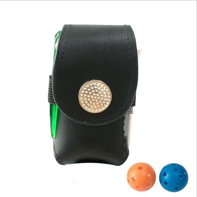 Portable Golf Ball Holder with 2 Trainning Balls Waist Pouch Bag Leather Anti-dust Golf Tee Bag Small Golf Ball Bag Parts Hot