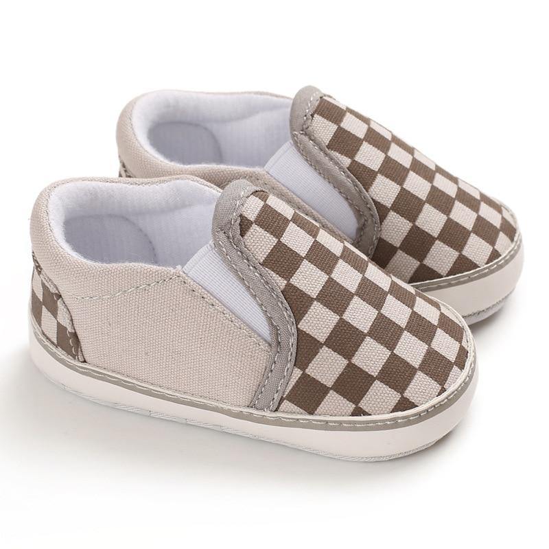 Classical Checkered Casual Newborn Baby Boy Girl Soft Sole Cotton Shoes