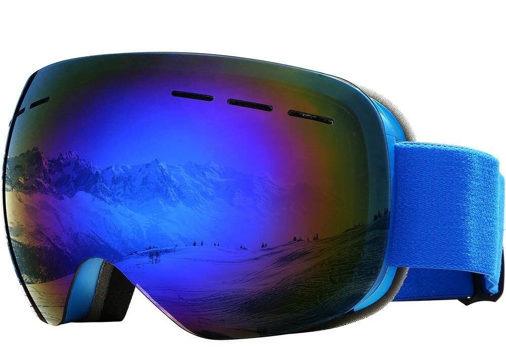 Ski Goggles Double Layers UV400 Anti Fog Glasses Protection Full Frame OTG Snowboard Snow Goggles for Men Women Youth