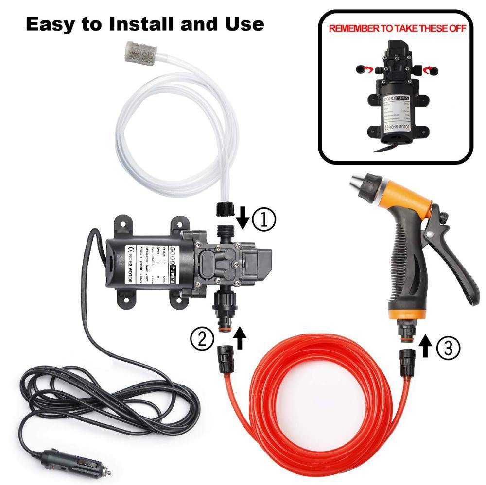 12V Car Washer Gun Pump Self-priming High Pressure Auto Electric Outdoor Portable Washing Machine Cleaning Device For Car Wash