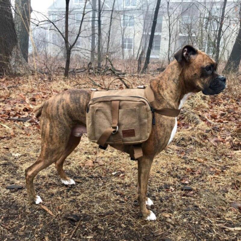 Dog Pack Hound Travel Camping Hiking Saddle Bag Rucksack Adjustable Straps Dog Backpack for Medium & Large Dogs