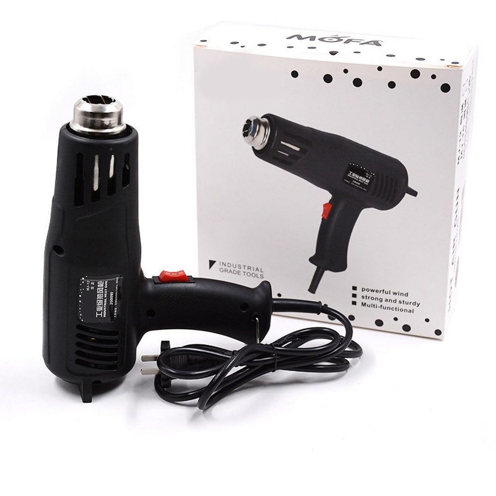 220v 2000w Electric Heat Gun Heat Gun 150-550 Work Temperature Adjustable Nozzle Car Film Bake Dry Remove Paint Thaw Food