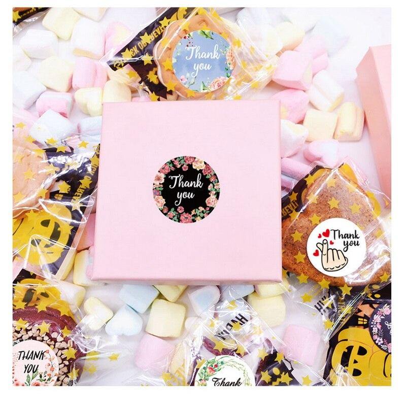 500Pcs/roll Floral Thank You Sticker for seal label scrapbooking christmas sticke decoration sticker Envelope Stationery Sticker