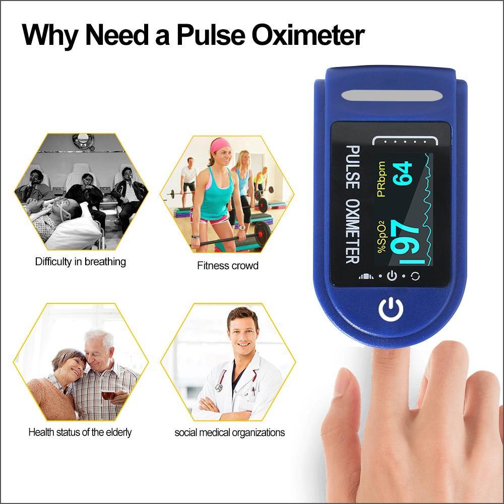 Medical Household Digital Fingertip pulse Oximeter Blood Oxygen Saturation Meter Finger  OLED SPO2 PR Monitor health Care