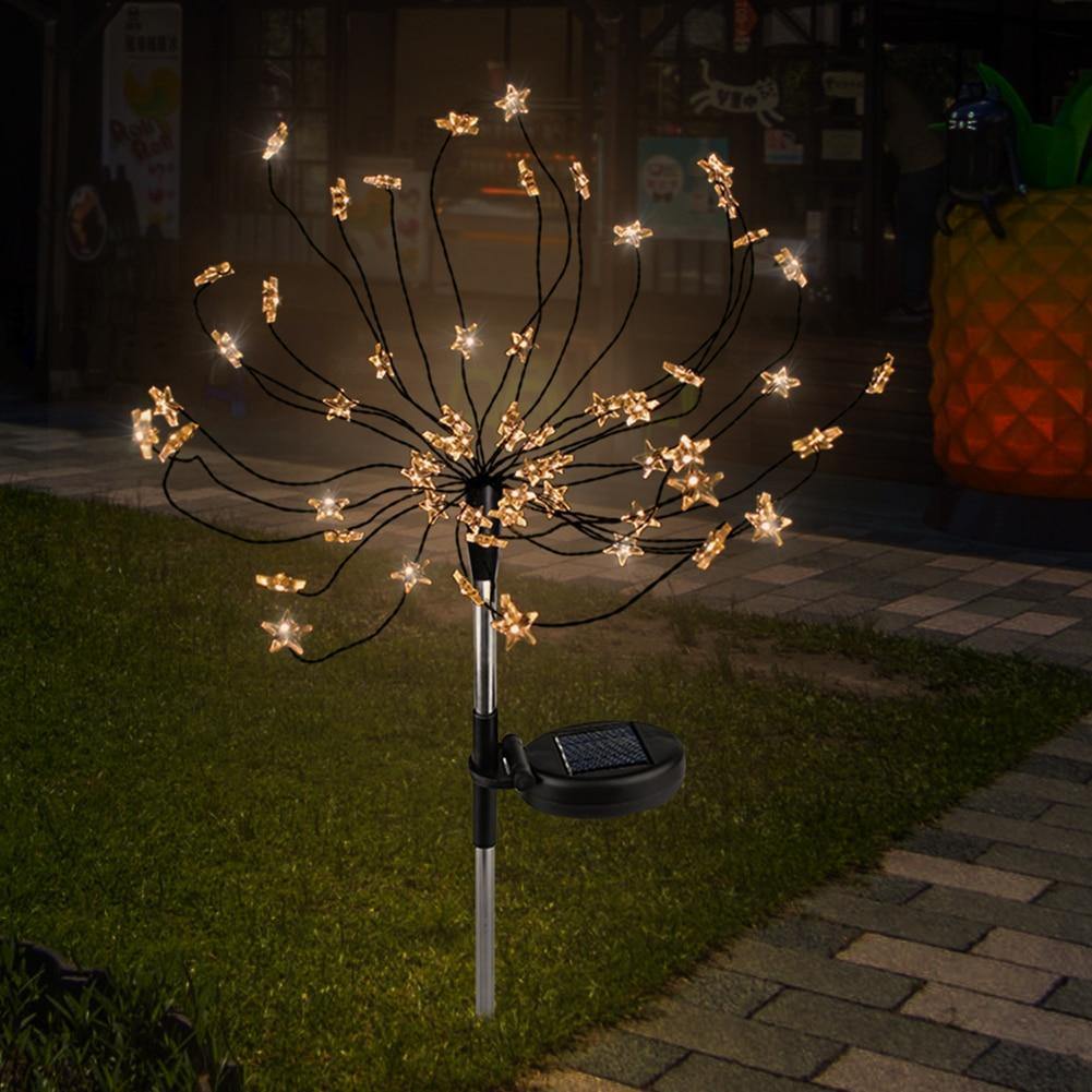 Hot Sell 2pcs 90 LED Solar Powered Firework Lights IP44 Waterproof Outdoor Lamp for Landscape Garden Outdoor Decoration